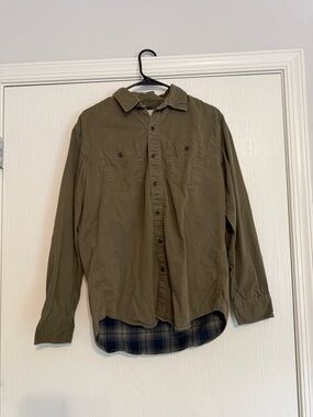 American Eagle Outfitters Olive Green Button-Down Shirt